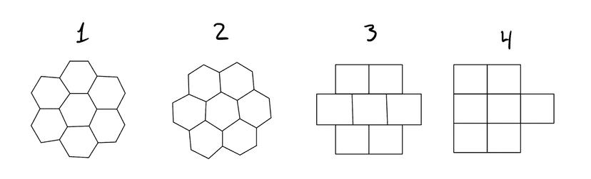 First image visualizing how I decided to interpret the hexagonal grid in a normal array.